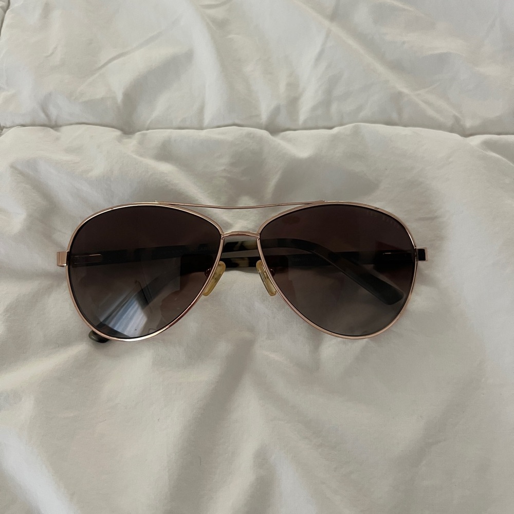 Ted Baker London Gold and Brown Aviator Sunglasses